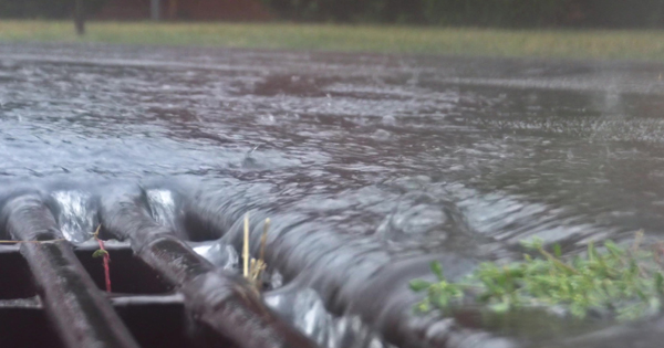 Water going down the drain